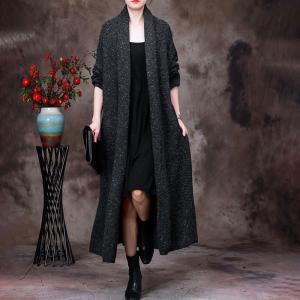 Woolen Oversized Long Cardigan Mid-Calf Knit Coat