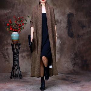 Woolen Oversized Long Cardigan Mid-Calf Knit Coat