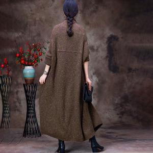 Woolen Oversized Long Cardigan Mid-Calf Knit Coat