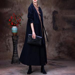 Business Casual Belted Trench Flax Long Wind Coat