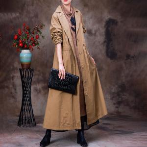 Business Casual Belted Trench Flax Long Wind Coat