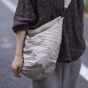 Simple Pleated Bag Leather Straps Smooth Bucket Bag