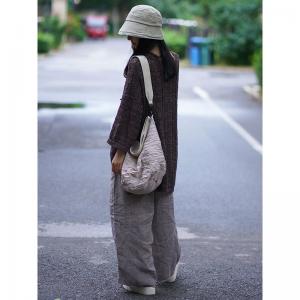 Simple Pleated Bag Leather Straps Smooth Bucket Bag