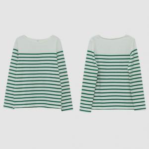 Causal Green Striped T-shirt Oversized Cotton T Shirt