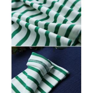 Causal Green Striped T-shirt Oversized Cotton T Shirt