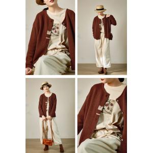 Soft Woolen Oversized Cardigan Over50 Single-Breasted Coat