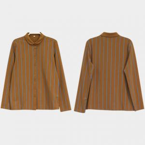 Vertical Striped Business Shirt Long Sleeve Ladies Shirt