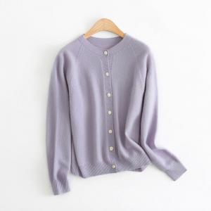 Baby Purple Sheep Wool Cardigan Apricot Knit Wear