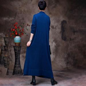 Solid Colored Maxi Wool Jersey Dress Elegant Slits Dress