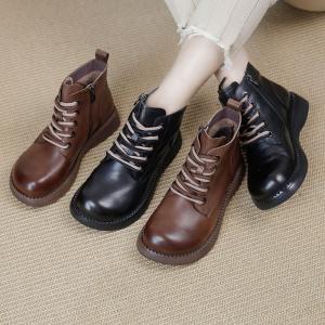 Lace Up Leather Desert Boots 90s Fashion Ankle Boots