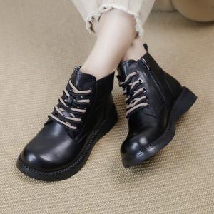 Lace Up Leather Desert Boots 90s Fashion Ankle Boots