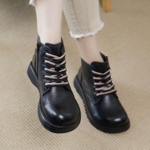 Lace Up Leather Desert Boots 90s Fashion Ankle Boots