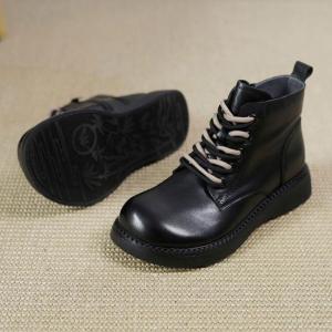 Lace Up Leather Desert Boots 90s Fashion Ankle Boots