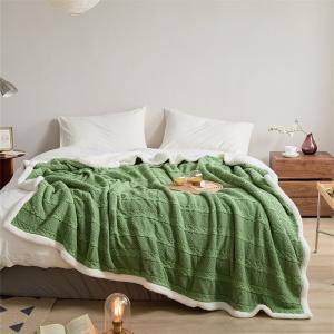 Cable Knit Cotton Winter Throw Warm Fluffy Blankets