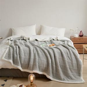 Cable Knit Cotton Winter Throw Warm Fluffy Blankets
