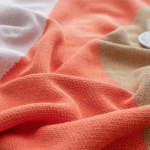 Rainbow Pattern Cotton Blanket Knitting Comfy Bedding