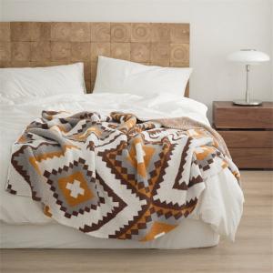 Modern Style Graphic Blanket Multi-Colored Couch Throw