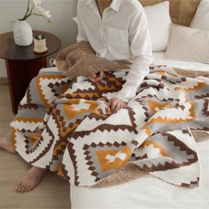 Modern Style Graphic Blanket Multi-Colored Couch Throw