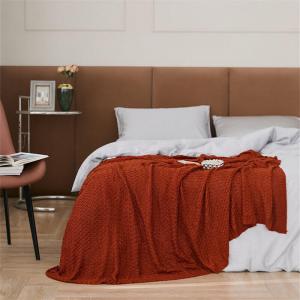 Simple Design Bamboo Fiber Blanket  Plain Knit Throw