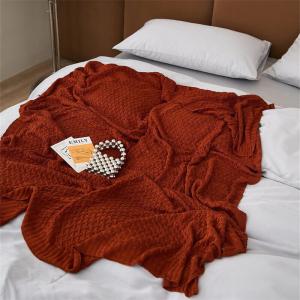 Simple Design Bamboo Fiber Blanket  Plain Knit Throw