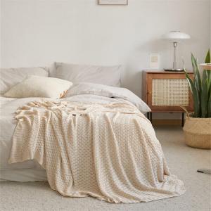 Simple Design Bamboo Fiber Blanket  Plain Knit Throw