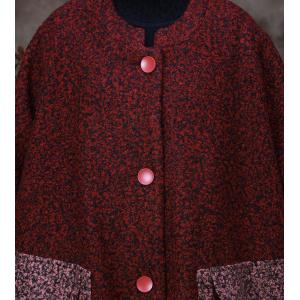 Alpaca Wool Plus Size Tweed Coat Big Pocket Senior Women Coat