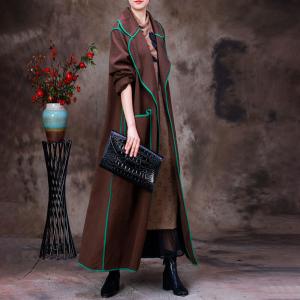 Business Elegant Soft Long Coat Wide Lapel H-Shaped Coat
