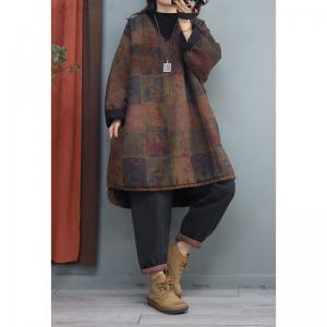 Oriental Fashion Cotton Linen Quilted Tunic Plus Size Patchwork Top