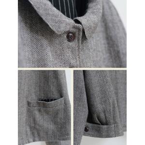 Wool Blend Coffee Short Coat Vintage Quilted Business Jacket