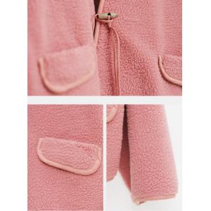 Street Style Winter Fluffy Toggle Coat Plain Short Cardigan