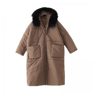 Straight Pockets Fur Hooded Bubble Coat Quilted Classic Puffer Coat