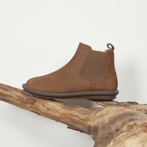 Winter Fashion Leather Chelsea Boots Warm Slip-On Footwear