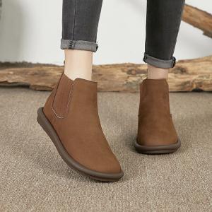 Winter Fashion Leather Chelsea Boots Warm Slip-On Footwear