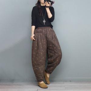 Cotton Linen Floral Pants Ethnic Floral Trousers