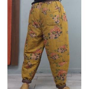 Cotton Linen Floral Pants Ethnic Floral Trousers