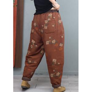 Cotton Linen Floral Pants Ethnic Floral Trousers