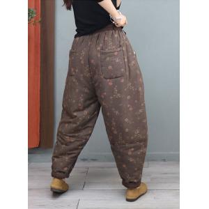 Cotton Linen Floral Pants Ethnic Floral Trousers