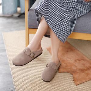 Spring Style Suede Flats Leather Slip-On Slippers