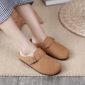 Spring Style Suede Flats Leather Slip-On Slippers