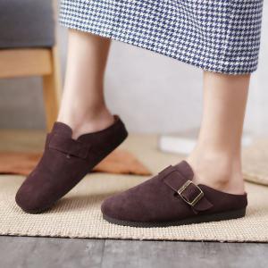 Spring Style Suede Flats Leather Slip-On Slippers