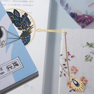 Chinese Traditional Metallic Peacock Bookmark Sets