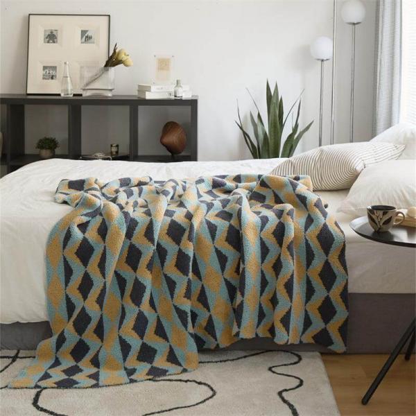 Colorful Geometrical Pattern Soft Warm Blanket Throw