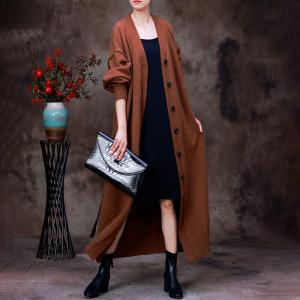 Button Down Tied Cardigan Casual Knit Business Coat
