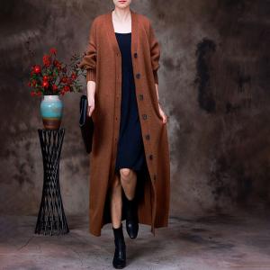 Button Down Tied Cardigan Casual Knit Business Coat