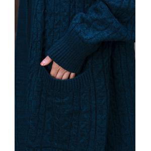 Plus Size Chunky Cable Knit Cardigan Elegant Wool Maxi Coat