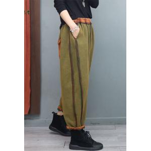 Casual Style Fleeced Sweat Pants Womens Cotton Pants