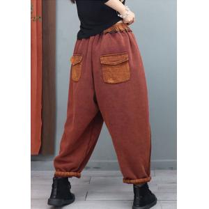 Casual Style Fleeced Sweat Pants Womens Cotton Pants