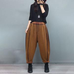 Casual Style Fleeced Sweat Pants Womens Cotton Pants