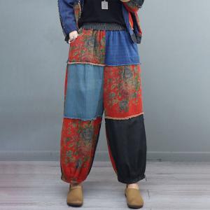 Chinese Fashion Hooded Jacket with Patchwork Printed Pants