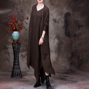Asymmetrical Designer Cardigan Wool Blend Elegant Coat